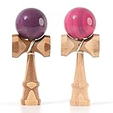 KENDAMA TOY CO. | 2 Pack | Competition Pro Kendama Full Size | Solid Wood Ball and Cup Coordination Toy | Pink and Purple Bundle