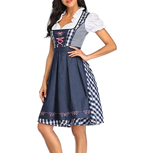 Duitse Dirndl-jurk Voor Dames, 2-delige Beierse Oktoberfest-kostuums Uniform Pak Voor Halloween-carnaval, Traditionele… - Image 3