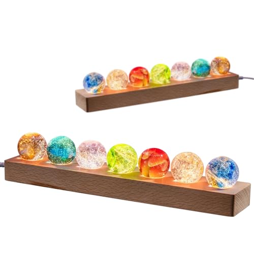 FIYSON 3D Kristallkugel Nachtlicht,USB 40mm Glas Kugel,7 Stück...