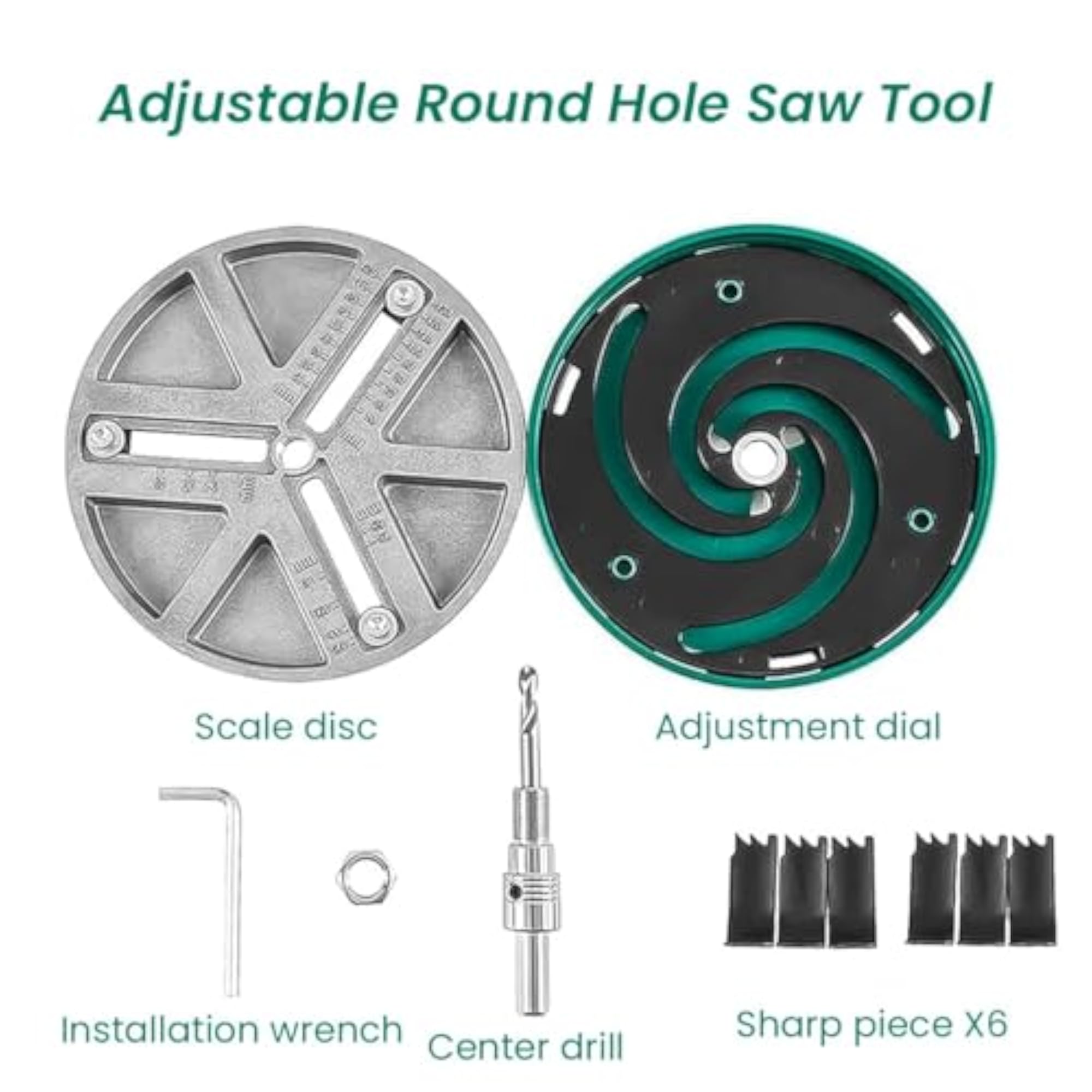 Adjustable Hole Saw 1.7-5.1 Inch for Electric Drills