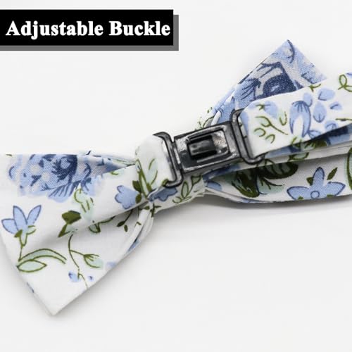 GHTYILP Kids Bow Tie Pre-tied Cotton Print Floral Bow Tie for Boys4