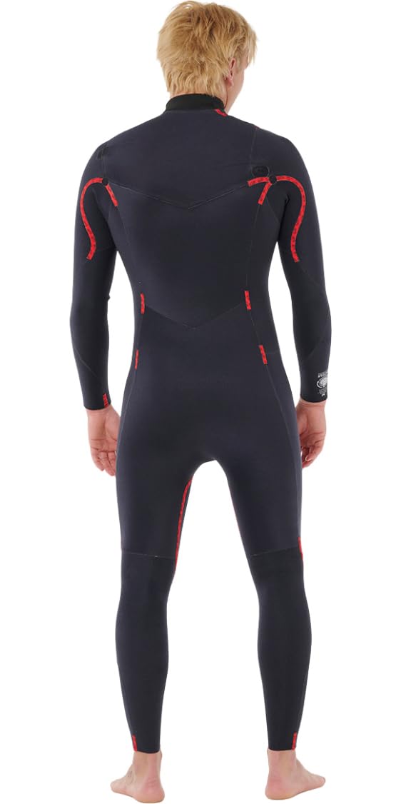 RIP CURL 2025 Hombres Dawn Patrol Pro 4/3mm Chest Zip Neopreno 16WMFS - Black
