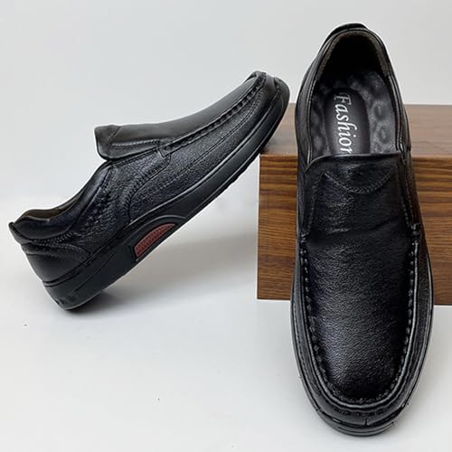 Men's Soft Leather Slip-On Casual Loafers Comfortable and Lightweight Outdoor Non-Slip Round Toe Driving Walking Flat Orthopedic Shoes4