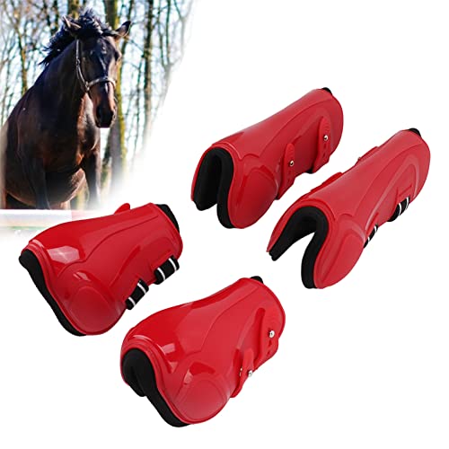 4 Unidades de Botas de Tendão de Cavalo – Botas Frontais Abertas Em PU e Botas de Suporte para Perna