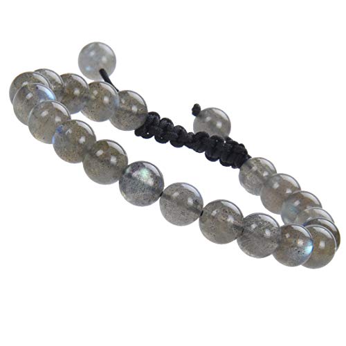 Image of Massive Beads Natural Healing Power Gemstone Crystal Beads Unisex Adjustable Macrame Bracelets 8mm