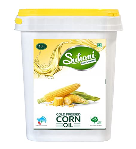 Image of Eywa Seeds & Exports Pvt Ltd Organic corn oil (15 liter) cold pressed /wood pressed oil | corn /makkai kachi ghani oil /tel by EYWA
