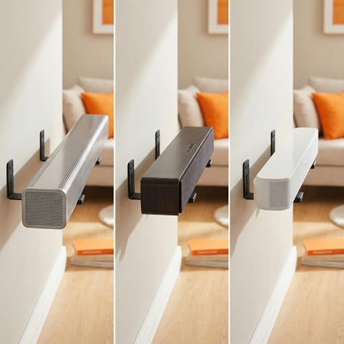 Depth Adjustabl Soundbar Wall Mount Bracket ,Soundbar Shelf Under TV, Black - image 6