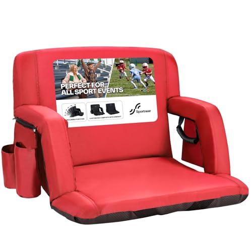 Sportneer Stadium Seats with Back Support: 2.5'' Thick Comfy Cushion
