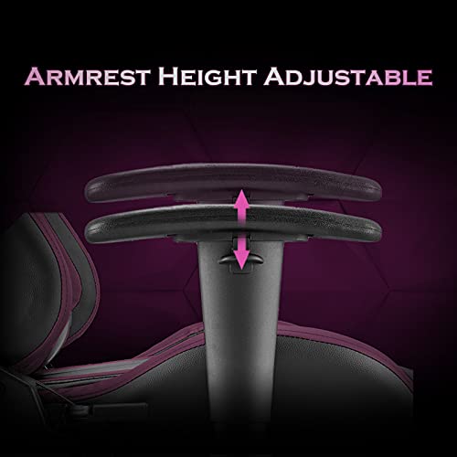 Soontrans-Silla-Gamer-Ergonomica-Silla-Gaming-con-Reposapies-Reposacabeza-y-Cojin-Lumbar-Reposabrazos-Ajustable-Mecanismo-de-Inclinacion-Carga-maxima-de-150-kg-Purpura