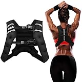 dimok Chaleco deportivo con peso de 20 libras, equipo de entrenamiento de fuerza cardiovascular, chaleco de peso corporal para correr, caminar, hombres, mujeres y jóvenes (20 libras)