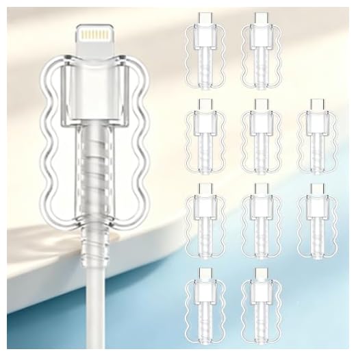 10Pcs Clear Silicone Cable Protectors, Flexible Charger Savers
