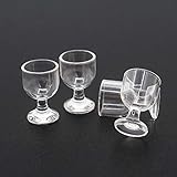 Odoria 1:12 Miniature Beer Wine Glasses Cups 4Pcs Dollhouse Kitchen Food Accessories