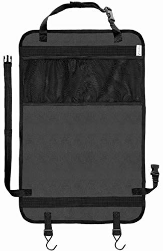 LIONSTRONG Rücksitz Organizer zum Schutz ihrer Autositze, Rückenlehnenschutz aus wasserdichtem Stoff (schwarz)