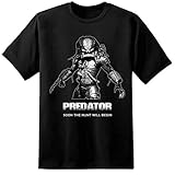 Digital Pharaoh Herren Predator Iso Film T-Shirt Yautja Xenomorph Arnold Schwarzenegger Nostromo - Schwarz, XL (46-48