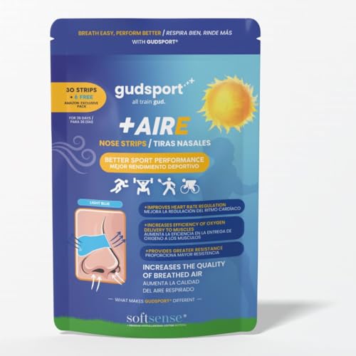 Gudslip® Tiras nasais de 30 + 6 dias - Melhore a sua respiração ao praticar desporto, maior fluxo de ar e suporte anti-suor