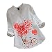 Damen Casual Blumendruck Langarm V-Ausschnitt Bluse Button Shirt Top Bluse 4885 tie-dye Rollkragen 020 Rundkragen plissiert Bianco ss113m Hemden Arbeit tjw Viskose schmales