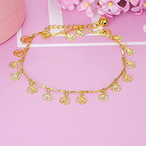 Cavigliera Piede,Never Fade 24K Oro Paillettes Cavigliera Set Beach Piede Gioielli Braccialetti alla Caviglia Vintage per Donna Gioielli Estivi Regalo Festa 2019 (Metallo XJ4563 A)
