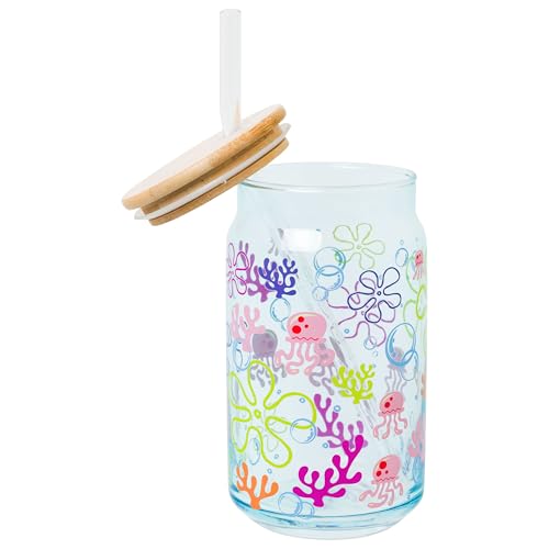 Image of Silver Buffalo Spongebob Squarepants Under the Sea, Glass Tumbler, 16oz