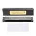 Mouthorgan Harmonica, Professional Mouthorgan Harmonica Diatonic Harp Children Gifts Polyphonic c Key 24 Hole Harmonica Instrument Holiday Birthday Beginners (black2)