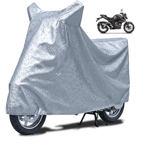 Image of FABTEC Waterproof Bike Body Cover Compatible with Suzuki Gixxer 250, A3 (Silver)