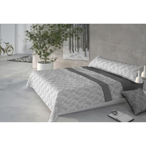 Pierre Cardin® Juego de Sabanas 3 Piezas, 150 x 200 cm, 100% poliéster, Gramaje 190g/m², Fundas Almohada 45 x 170 cm, Sábana encimera 230 x 270 cm, CORALINA AINA Gris
