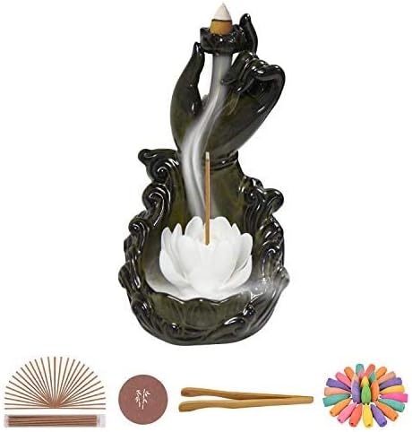 Incense Burner Backflow Incense Holder Waterfall Handmade Ceramic Meditation Durable for Home Decoration Yoga Aromatherapy Ornament Incense Holders