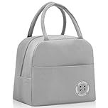 lohey Insulated Lunch Bag, Thermal Lunch Box for Adult Kids, Water-Resistant Small Cool Bag Leak-Proof Lunch Organizer for Work, School, Picnic (Grey)