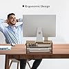 BONTEC Wood Monitor Stand Riser, Desk Monitor Stand with Smartphone Holder, Ergonomic Laptop Stand with Cable Management for Computer, Notebook, PC, 2 Tiers Black (W420 x D235 x H142mm) Rustic Brown #1