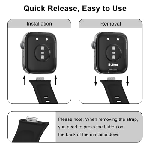 Vancle Silicone Band for Huawei Watch Fit 3 Strap(Not for Watch Fit/Fit2) Band Lightweight Sport Wristband Intended for Huawei Watch Fit3 (Black)