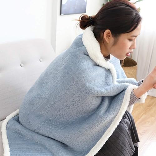 Office Cover Leg Blanket Thick Warm Lazy Blanket Shawl Lunch Break Cloak Napping Small Blanket (Gray)