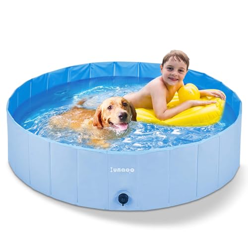 lunaoo Hundepool fur Große Hunde - Faltbare Schwimmbecken Hundebadewanne Hund Planschbecken Tragbar PVC Hunde Pool 60cm / 100cm / 140cm