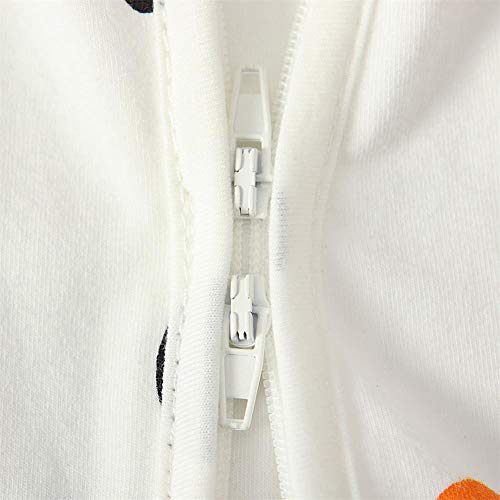 Toddler Kid Baby Girls Halloween Outfits Romper Long Sleeve One-Piece Jumpsuit Dress Pumpkin Printed Outfits (White-Romper, 6-12 Months) #TOP4