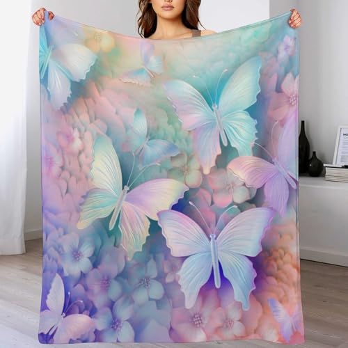 Couverture jeté flannel papillon durable et chaude contre les frissons du soir sur le sofa - 2