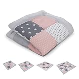 HOCHWERTIGES MATERIAL: Die Materialien der Babydecke sind nach den strengen Richtlinien des OEKO-TEX Standard 100 zertifiziert (schadstoffgeprüft & antiallergisch). Vorderseite und Rückseite: 100% Baumwolle