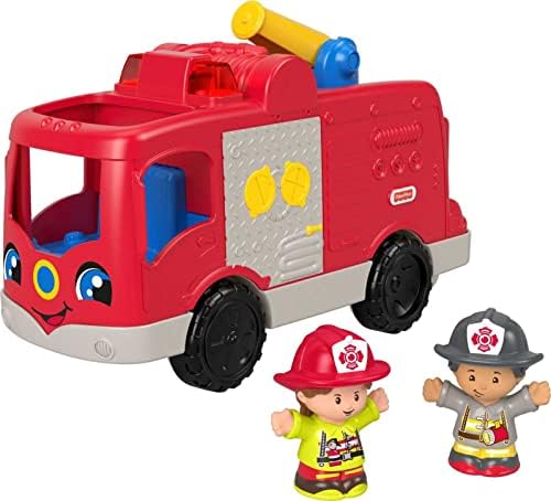 Little People Musical Toddler Toy Helping Others Fire Truck with Lights Sounds & 2 Figures for Ages 1+ Years