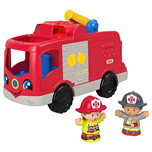 Fisher-Price Little People Musical Toddler Toy Helping Others Fire Truck With Lights Sounds & 2 Figures For Ages 1+ Years