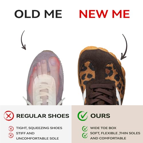 Image of Barefoot Shoes Women Casual Sneakers,Wide Toe Box Shoes Women Zero Drop Barefoot Shoe Men,Minimalist Trail Running Shoe,Non-Slip Lightweight Breathable Comfortable Fashion Walking Hiking Shoes Unisex