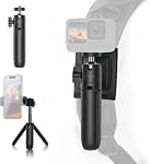 ULANZI MT88 Petit trépied à caméra, Mini 3-in-1 Selfie Stick w Sac à dos Etui de fixation, 3-Sect Pôle de voyage portatif réglable pour caméra d'action Luna DJI Pocket3 Insta 360 X5 Xtra Muse