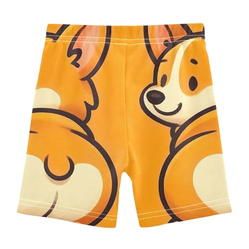 Cute Cartoon Corgi Dog Back Girls Biker Shorts Toddlers Cotton Under Shorts for Dresses 4t Little Girl2