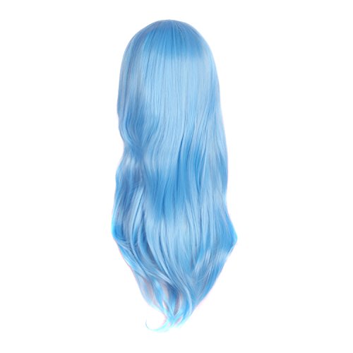 Image of MapofBeauty 28 inch 70cm Long Curly Hair Ends Costume Cosplay Wig (Azure)