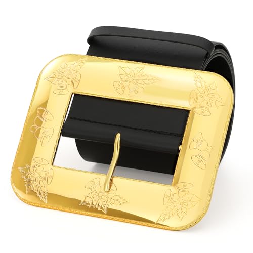 Christmas Santa Claus Belt Adults Black Pirate Belt Novelty Accessory Santa Claus Costume Belt with Gold Buckle4