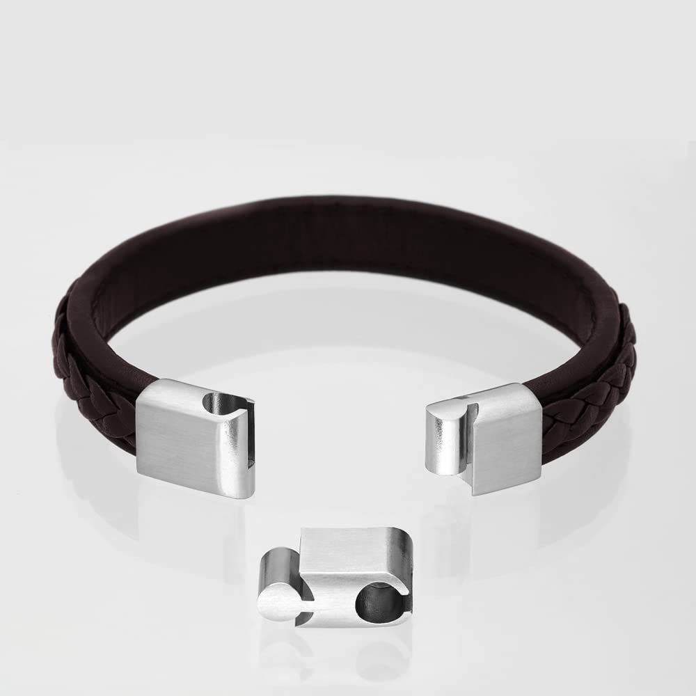 Treuheld® Leder-Armband mit Magnetverschluss | Geflochten Breit | 2 Farben