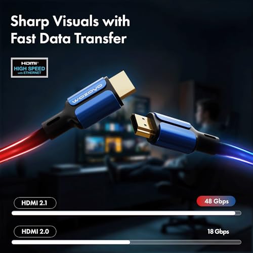 Image of HDMI Cable V2.1 with Ethernet, 8k@60Hz, 4K@120Hz UHD Resolution, 5 Meters, 48 Gbps transmission Ultra high Speed, HDR /HDR10 /Dolby Vision,Dolby Atmos and DTS:X, Compatible with all HDMI Devices