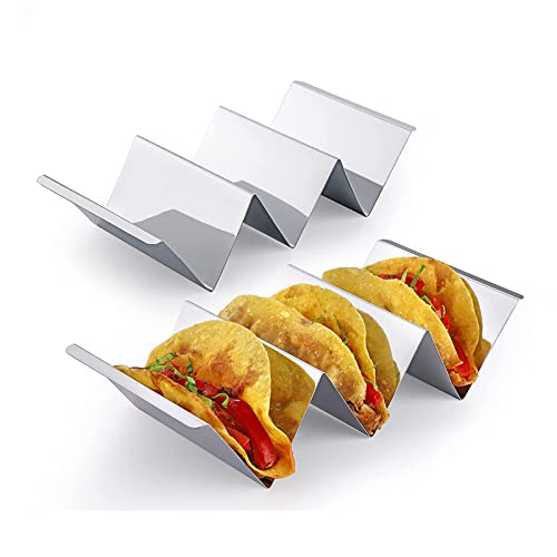 2 Piezas Bandeja Para Tacos Mexicanos Soporte Para Taco De Uno Casa Acero Inoxidable Soportes Para Tacos Soportes De Acero Inoxidable Para Bandeja De Tacos Con Capacidad Soportes De Carcasa Dura Cover