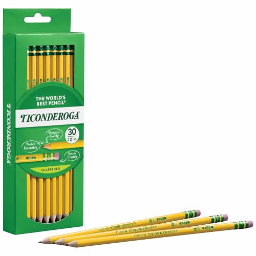 Image of Ticonderoga Wood-Cased Pencils, Pre-Sharpened, #2 HB Soft, Yellow, 30 Count