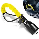 GADLANE Seat Belt Lock Steering Wheel Lock - Double Car Anti Theft Device - High Visibility Car Security Devices Suitable for Van & Caravan with 2 Keys (Yellow)