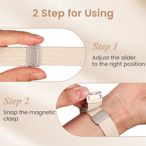 Slim Braided Band & Magnetic Clasp for Apple Watch 42/44/45/46/49mm Women by TOYOUTHS - Used condition - Image 6
