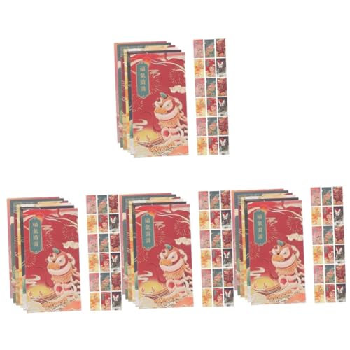96 Enveloppes Nouvel An Chinois traditionnelles rouges pour célébrer la Fête du Printemps en famille