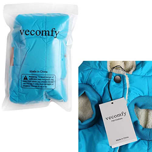 Vecomfy Fleece Lining Extra Warm Dog Hoodie In Winter,Small Dog Jacket Puppy Coats With Hooded,Light Blue S #TOP7