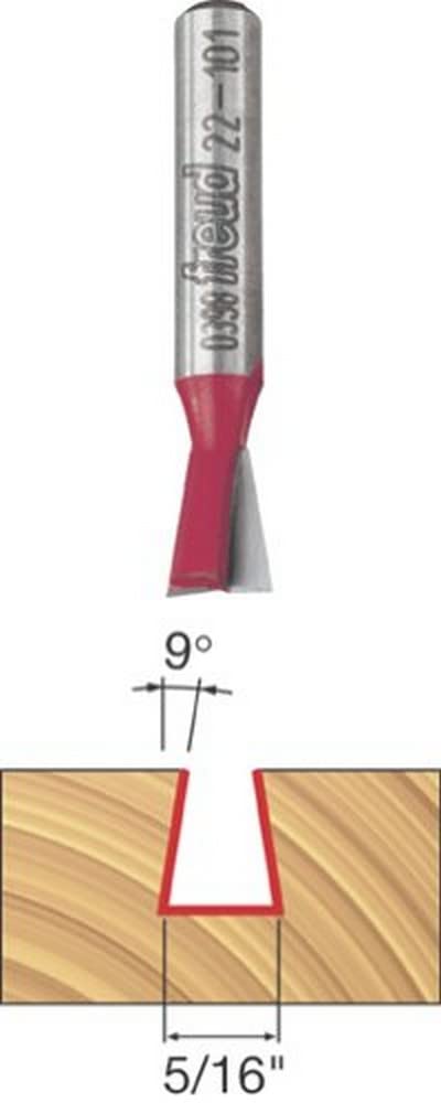 Freud 22-101: 5/16" (dia.) Dovetail Bit with 1/4" shank, 9¡ angle